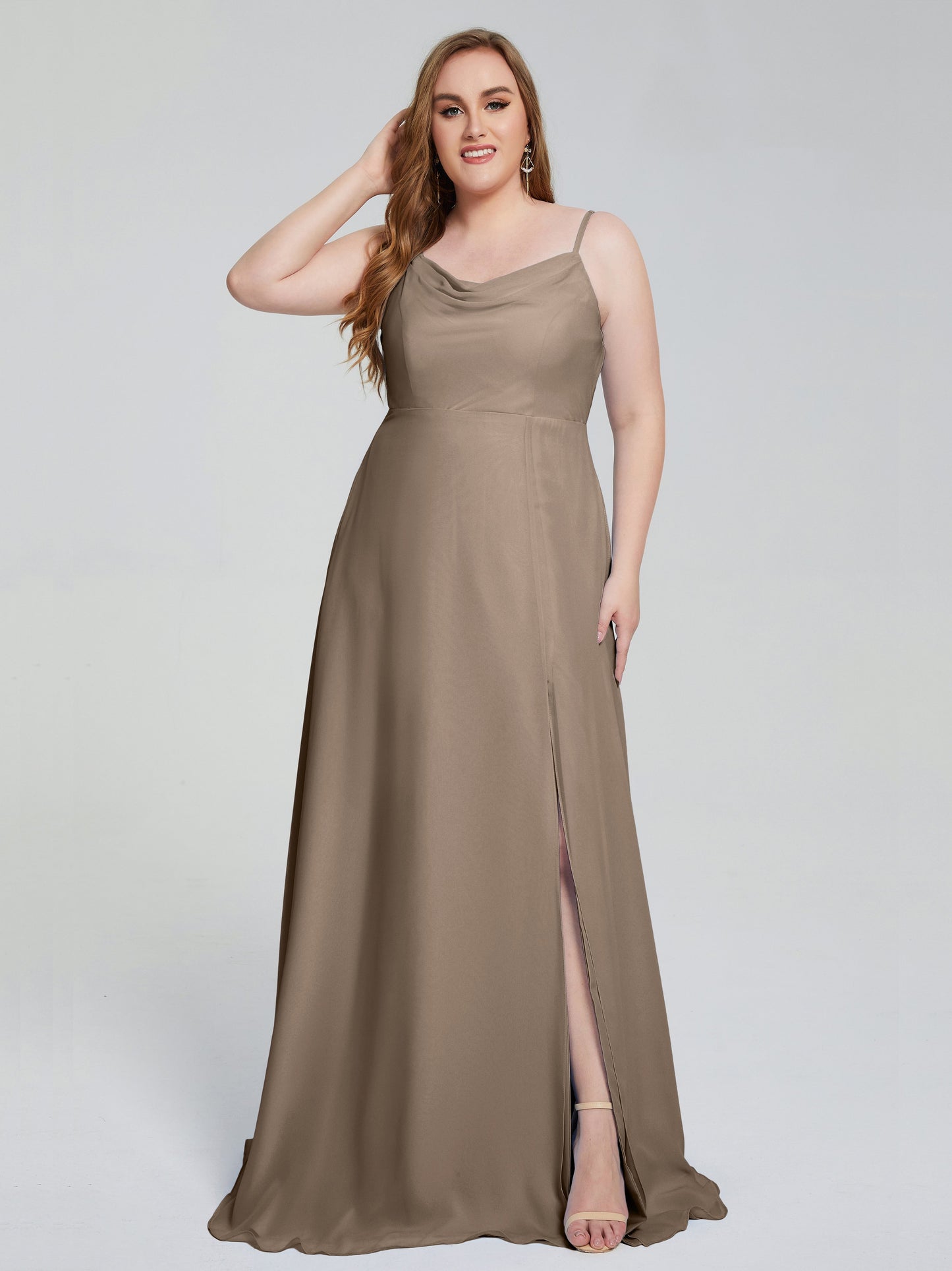 Rachel Sleeveless Split Plus Size Long Bridesmaid Dresses