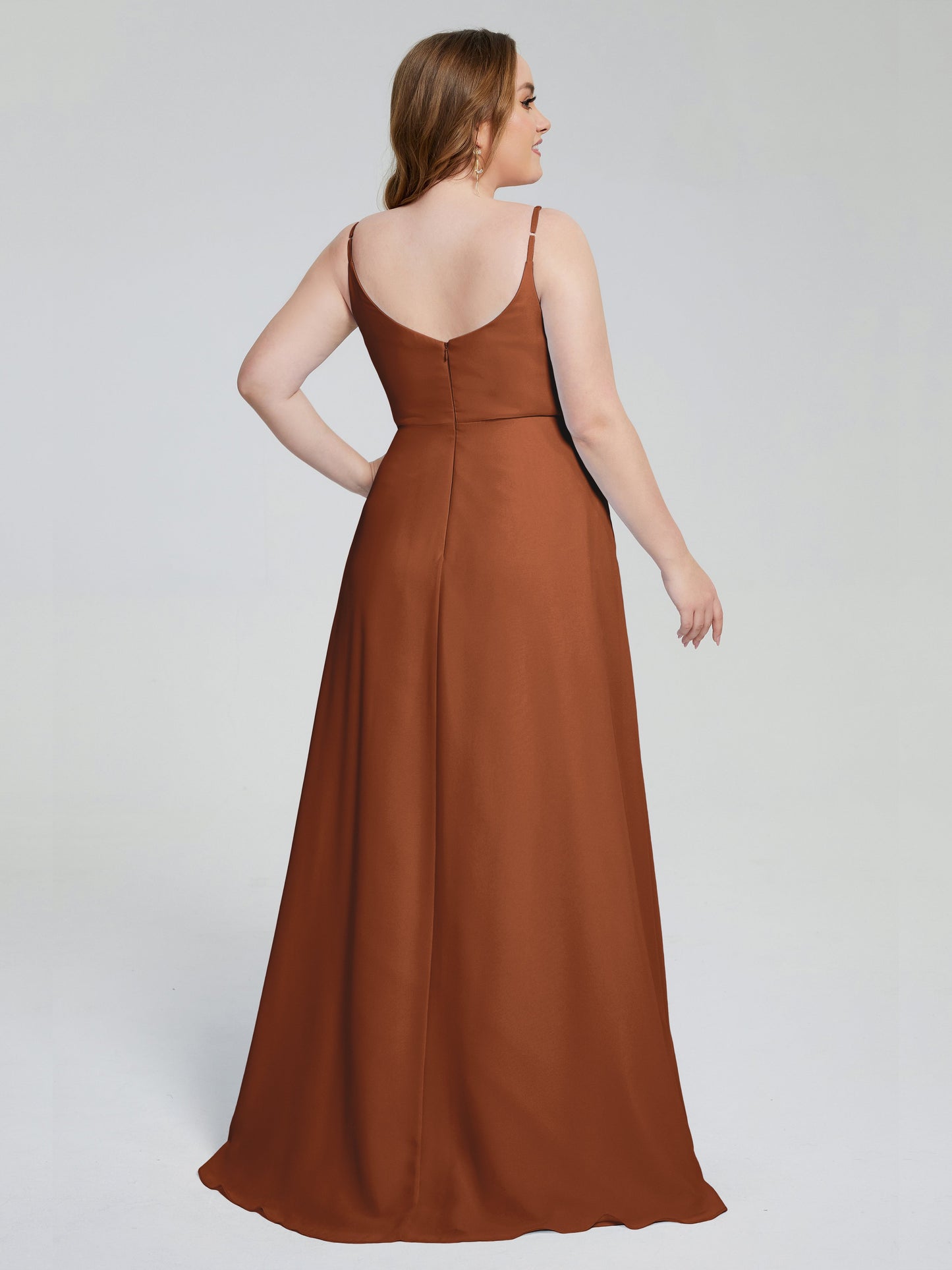 Rachel Sleeveless Split Plus Size Long Bridesmaid Dresses