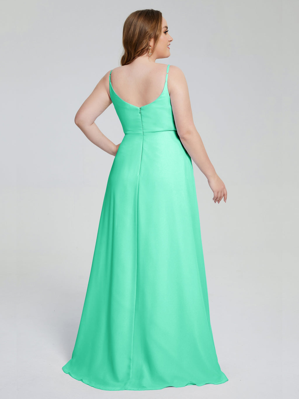 Rachel Sleeveless Split Plus Size Long Bridesmaid Dresses