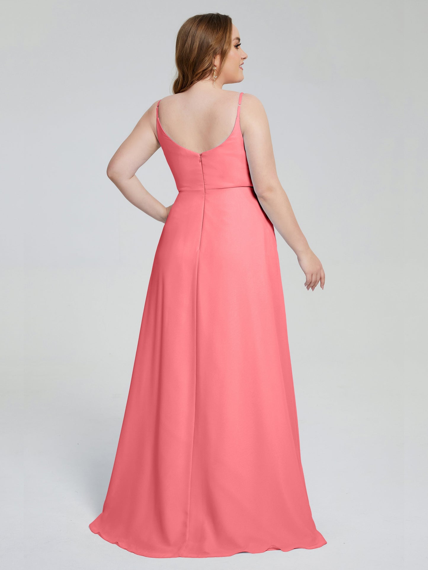 Rachel Sleeveless Split Plus Size Long Bridesmaid Dresses