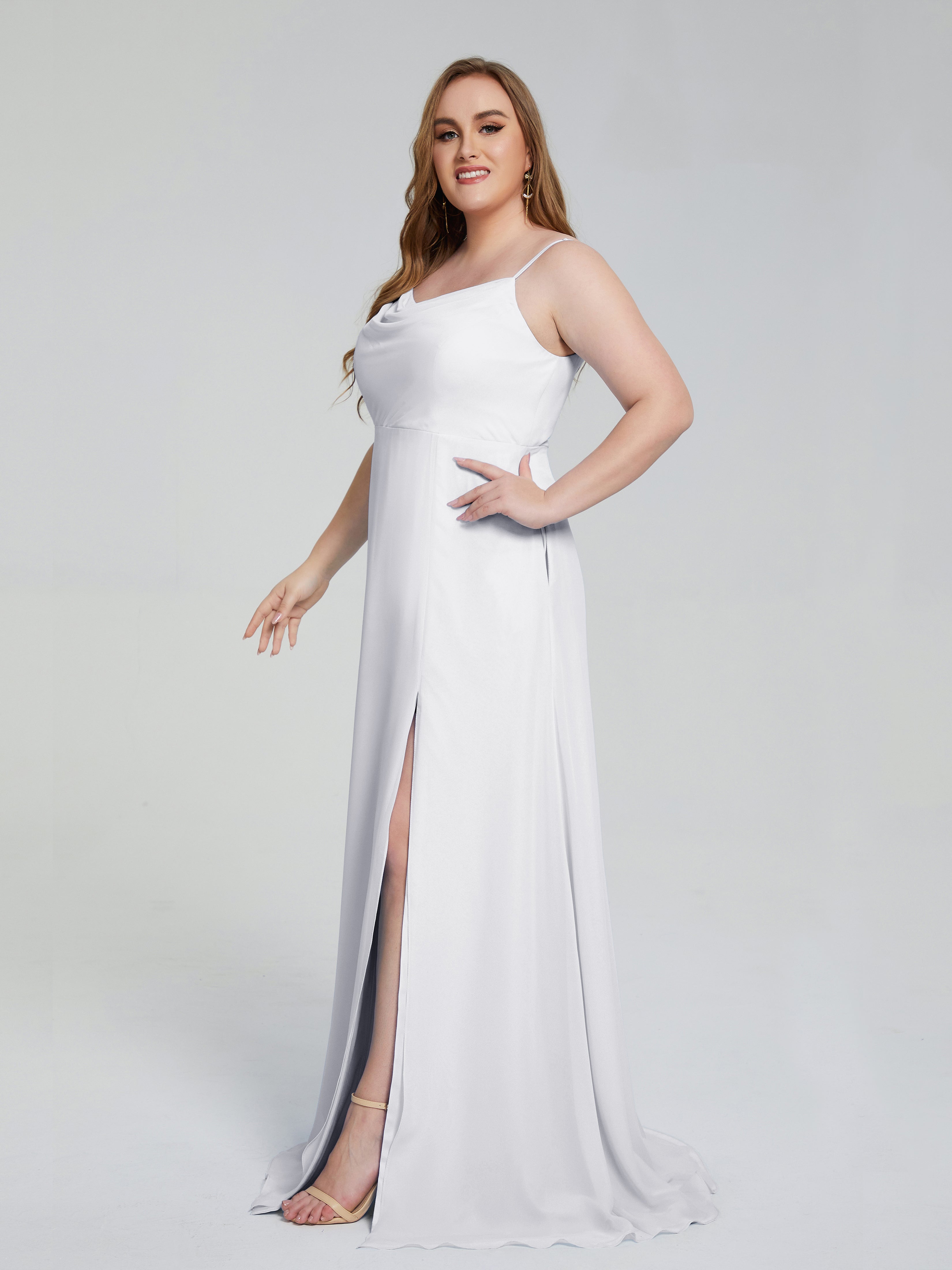 Rachel Sleeveless Split Plus Size Long Bridesmaid Dresses