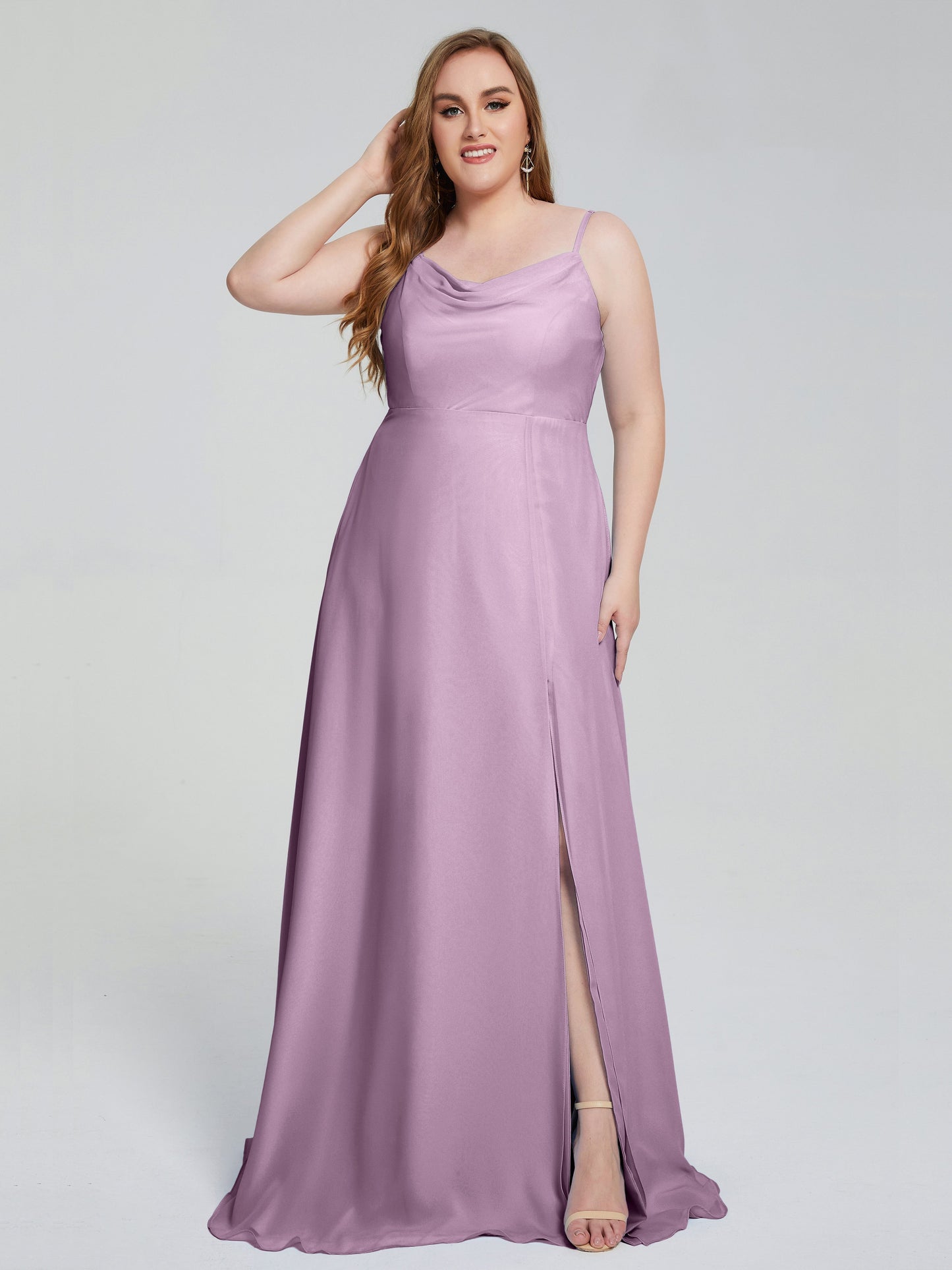 Rachel Sleeveless Split Plus Size Long Bridesmaid Dresses