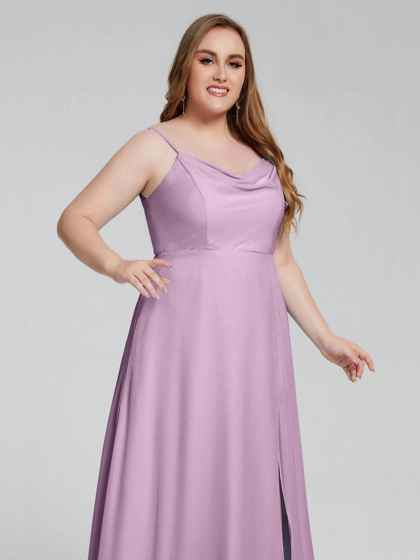 Rachel Sleeveless Split Plus Size Long Bridesmaid Dresses