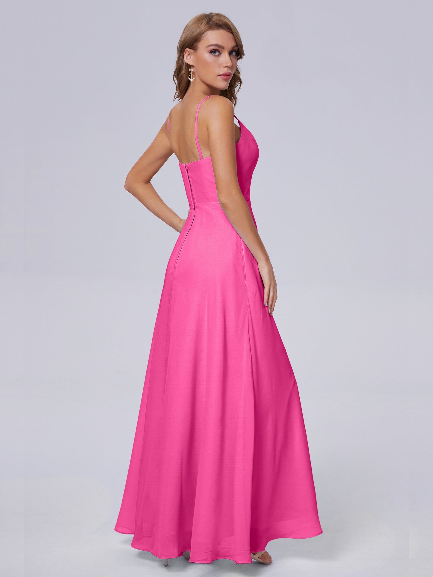 Reese Modest Split Chiffon Long Bridesmaid Dresses