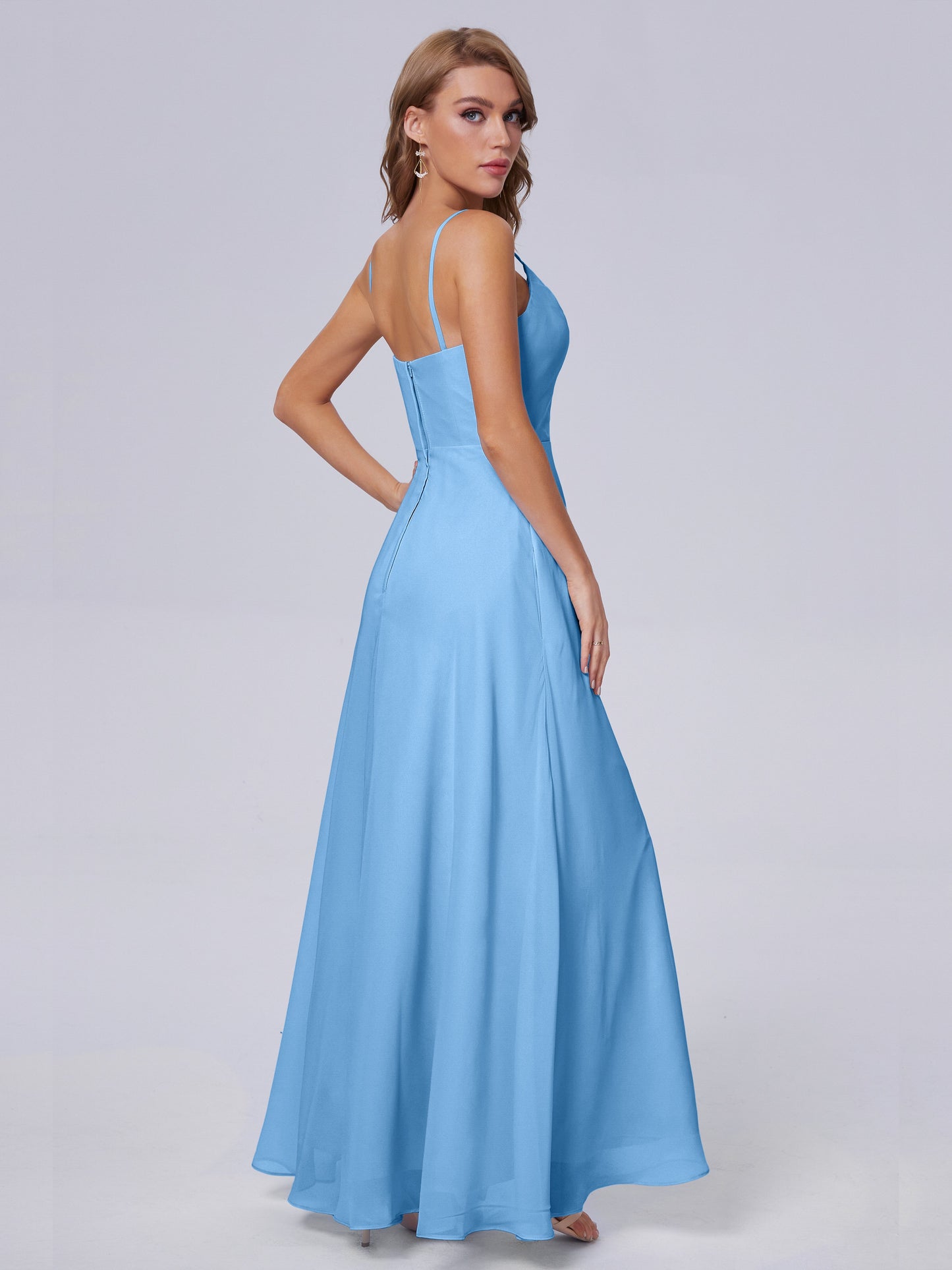 Reese Modest Split Chiffon Long Bridesmaid Dresses