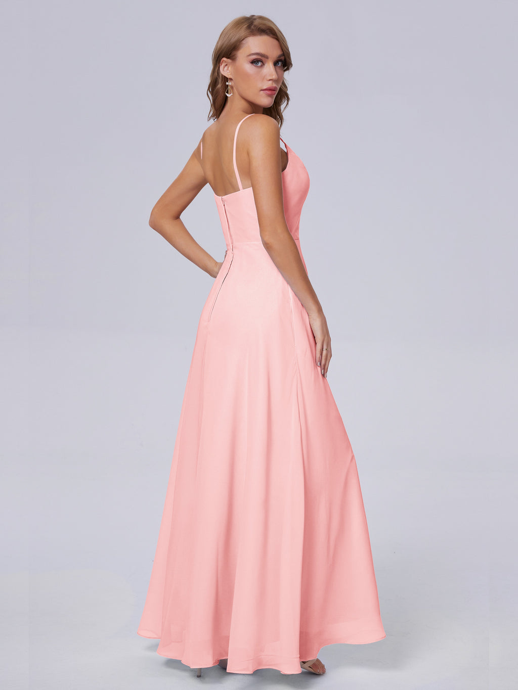 Reese Modest Split Chiffon Long Bridesmaid Dresses