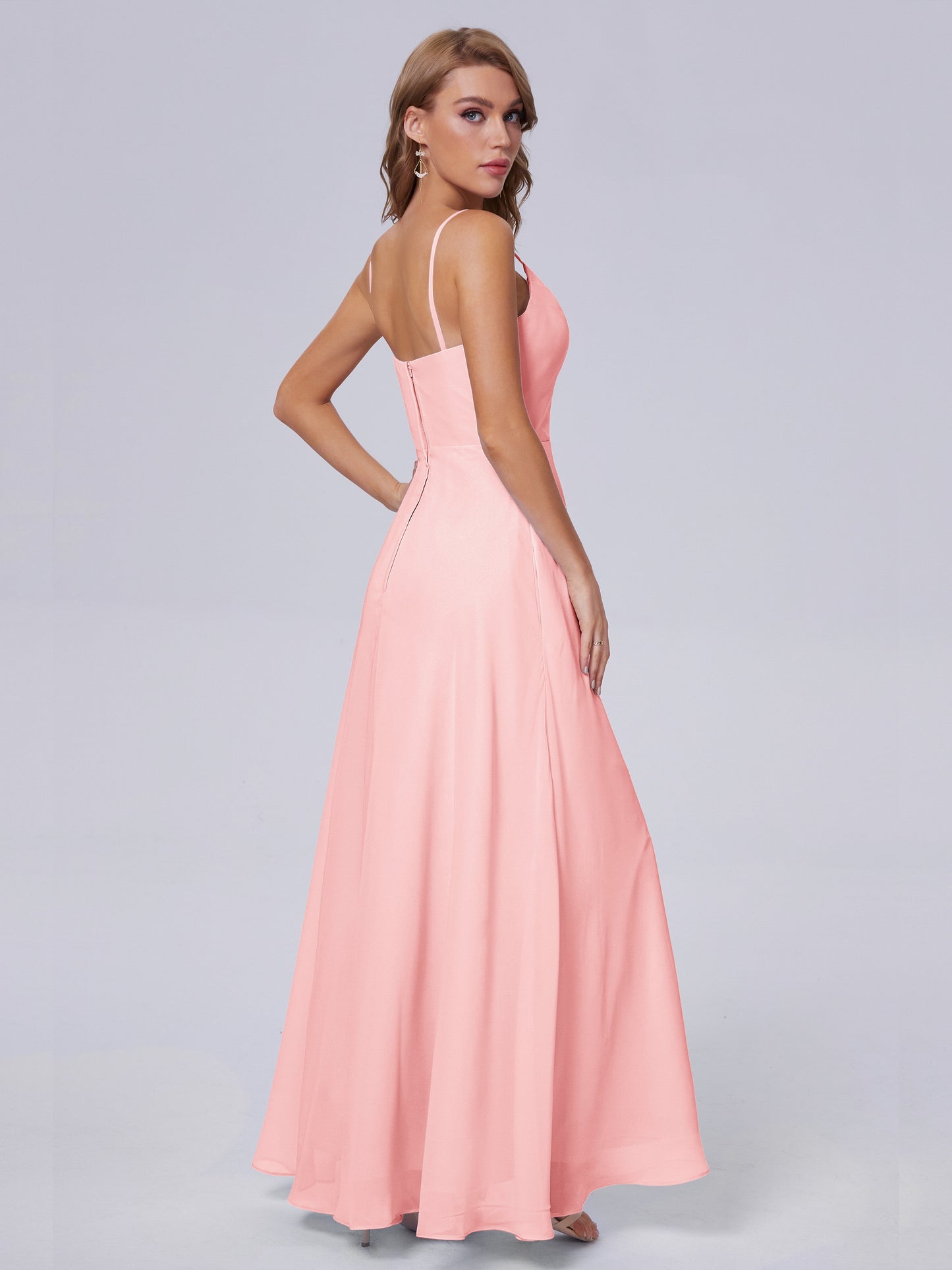 Reese Modest Split Chiffon Long Bridesmaid Dresses