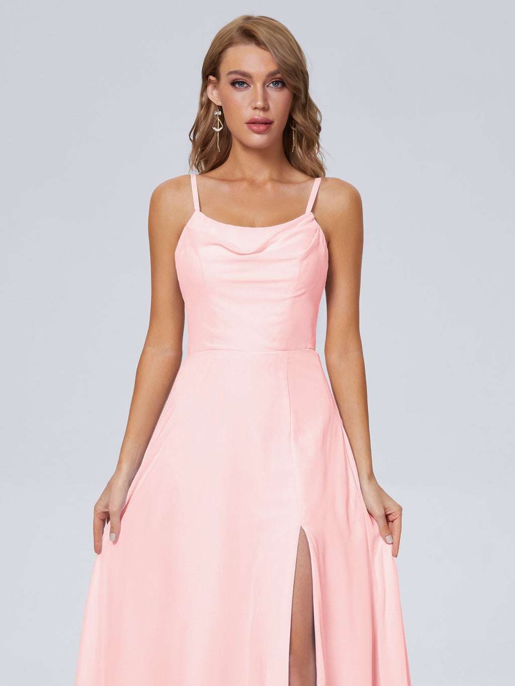 Reese Modest Split Chiffon Long Bridesmaid Dresses