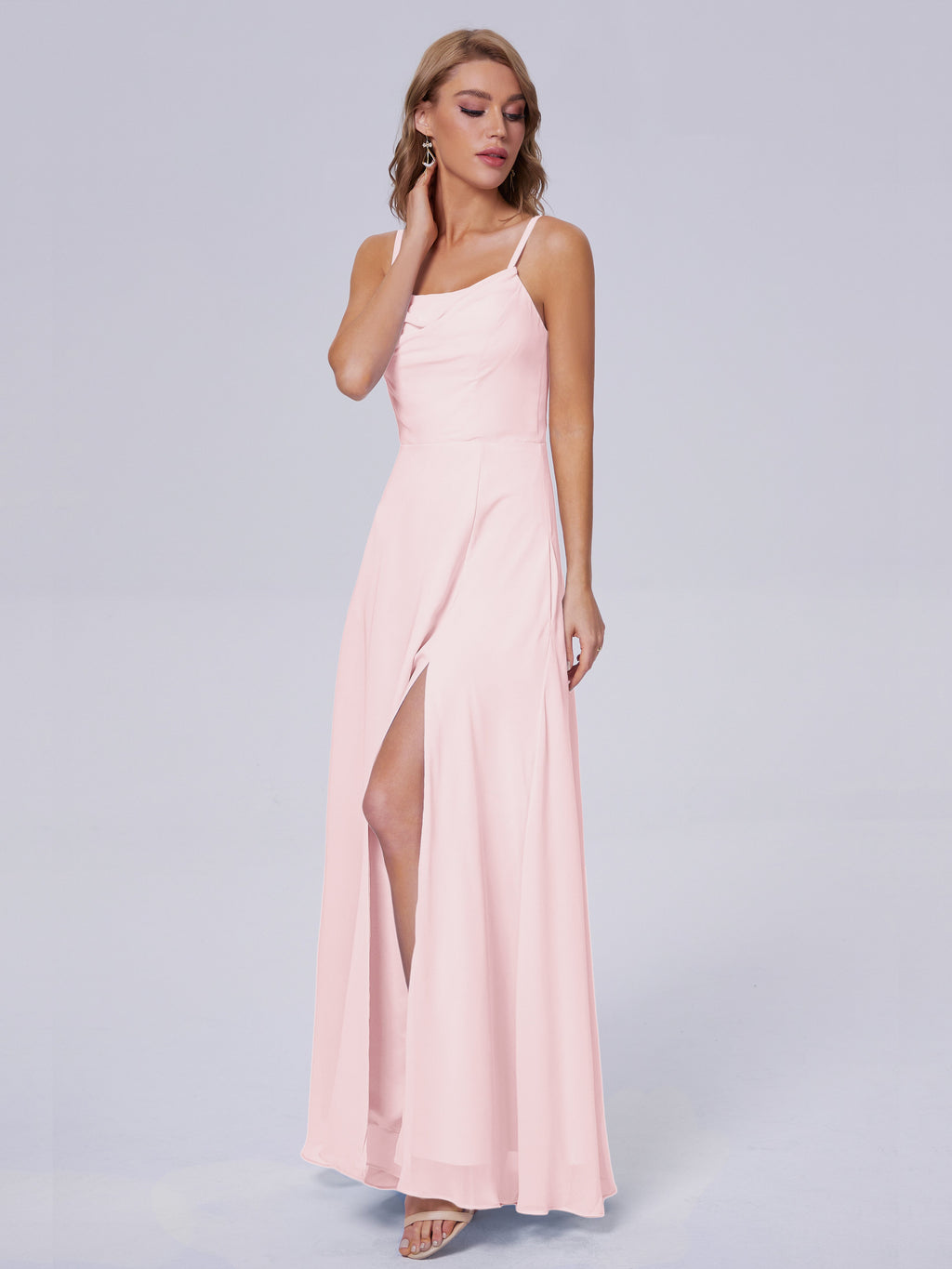 Reese Modest Split Chiffon Long Bridesmaid Dresses