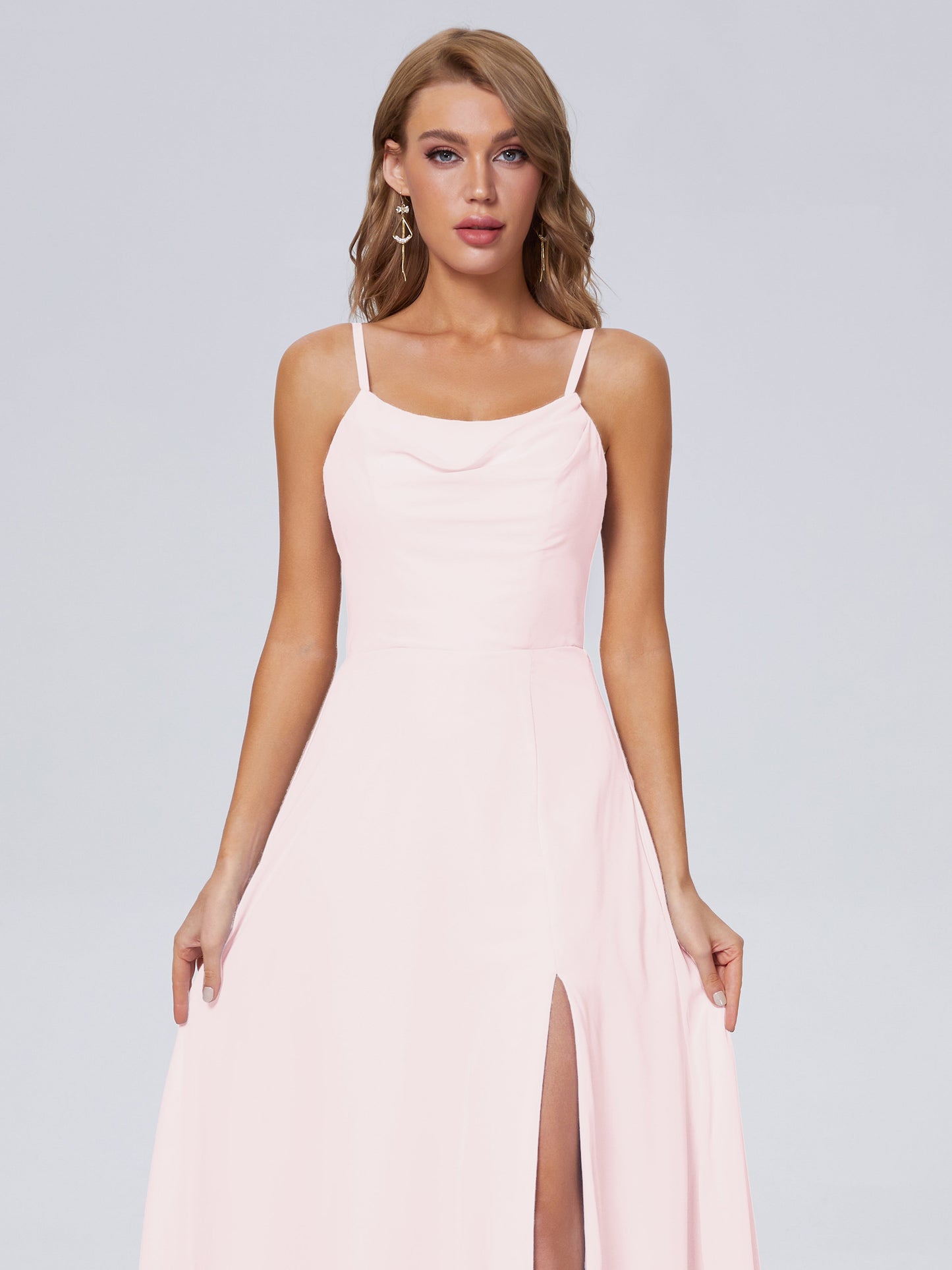 Reese Modest Split Chiffon Long Bridesmaid Dresses