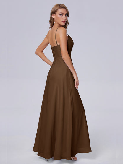 Reese Modest Split Chiffon Long Bridesmaid Dresses