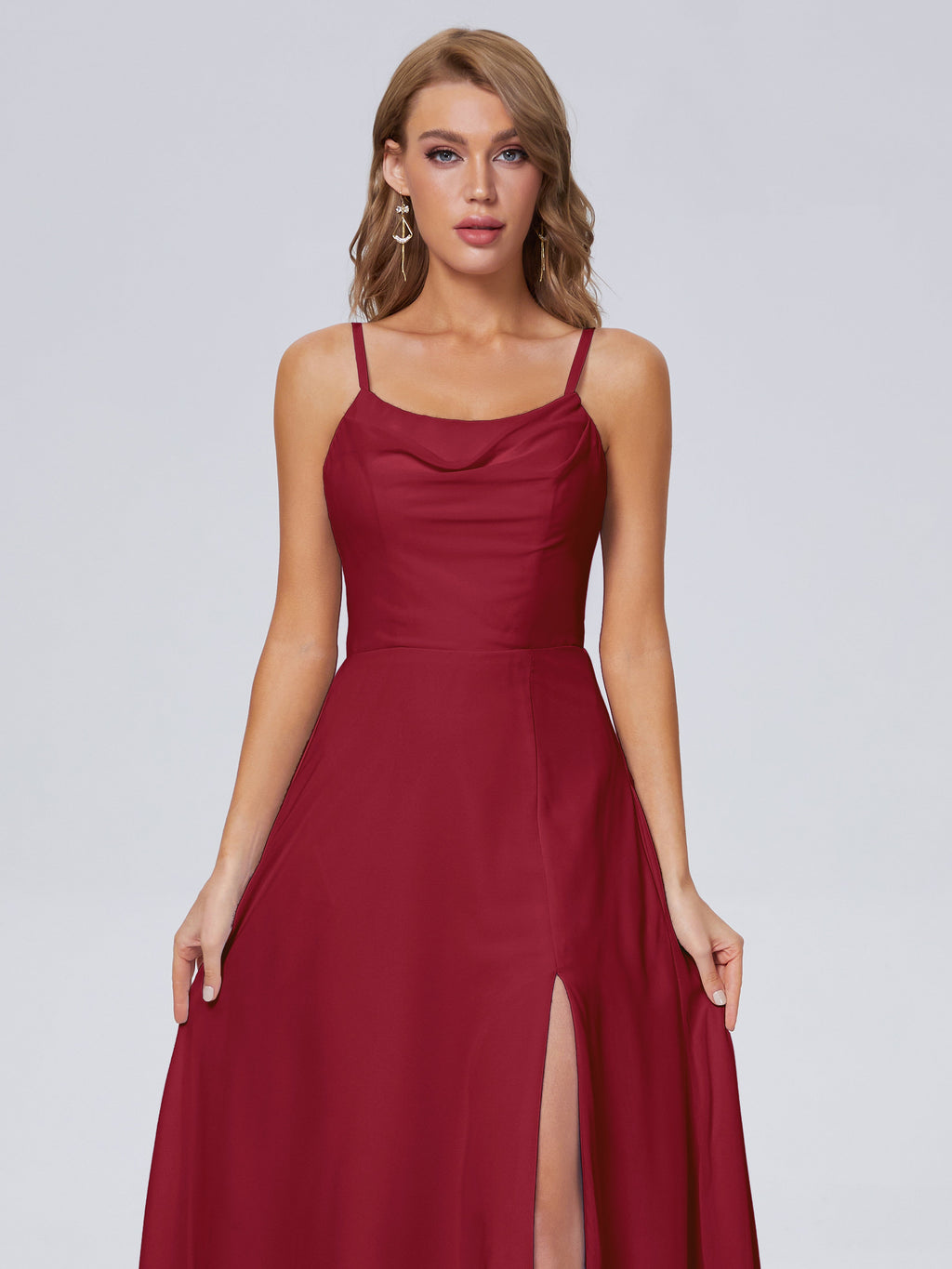 Reese Modest Split Chiffon Long Bridesmaid Dresses