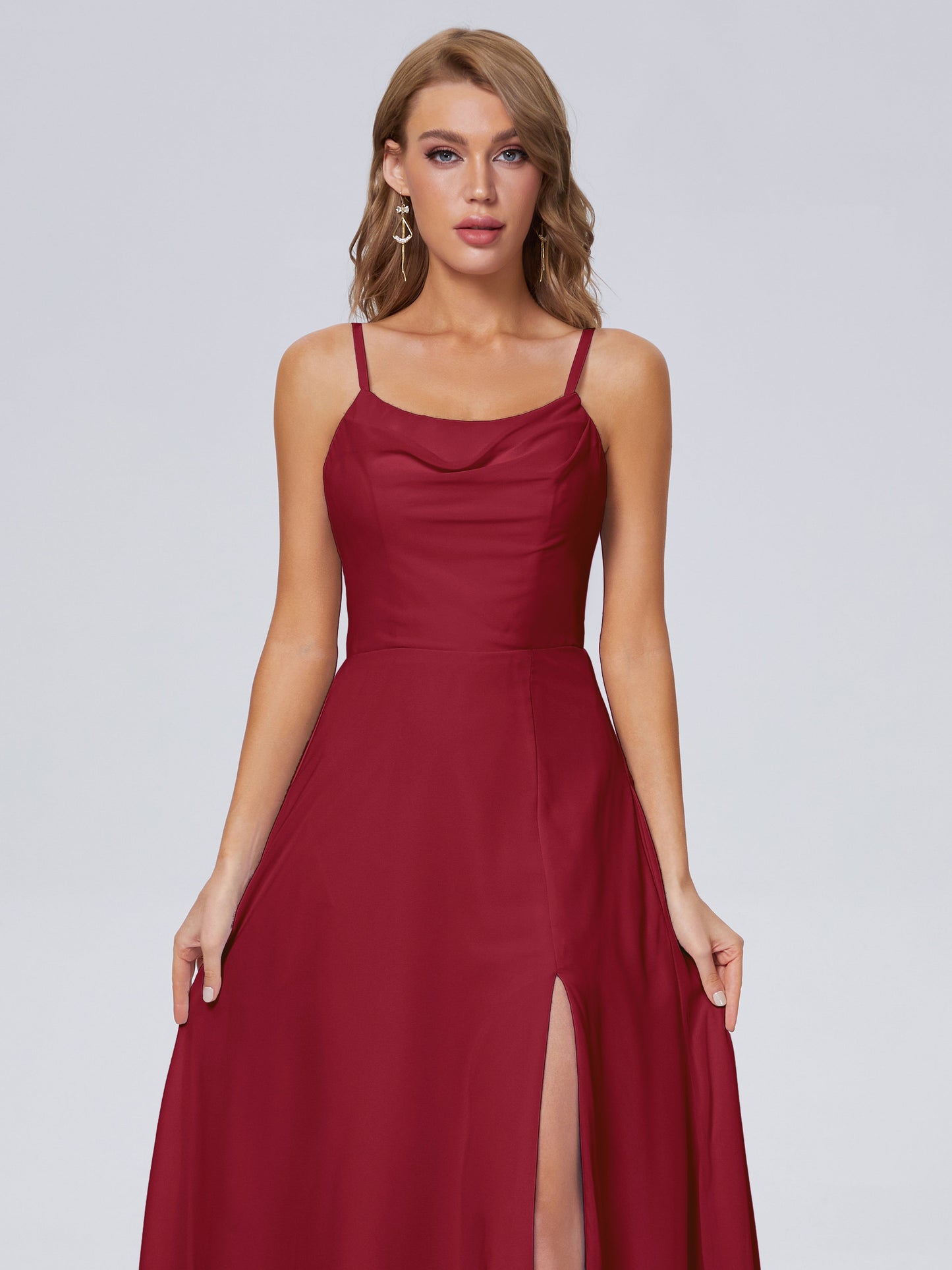 Reese Modest Split Chiffon Long Bridesmaid Dresses