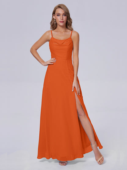 Reese Modest Split Chiffon Long Bridesmaid Dresses