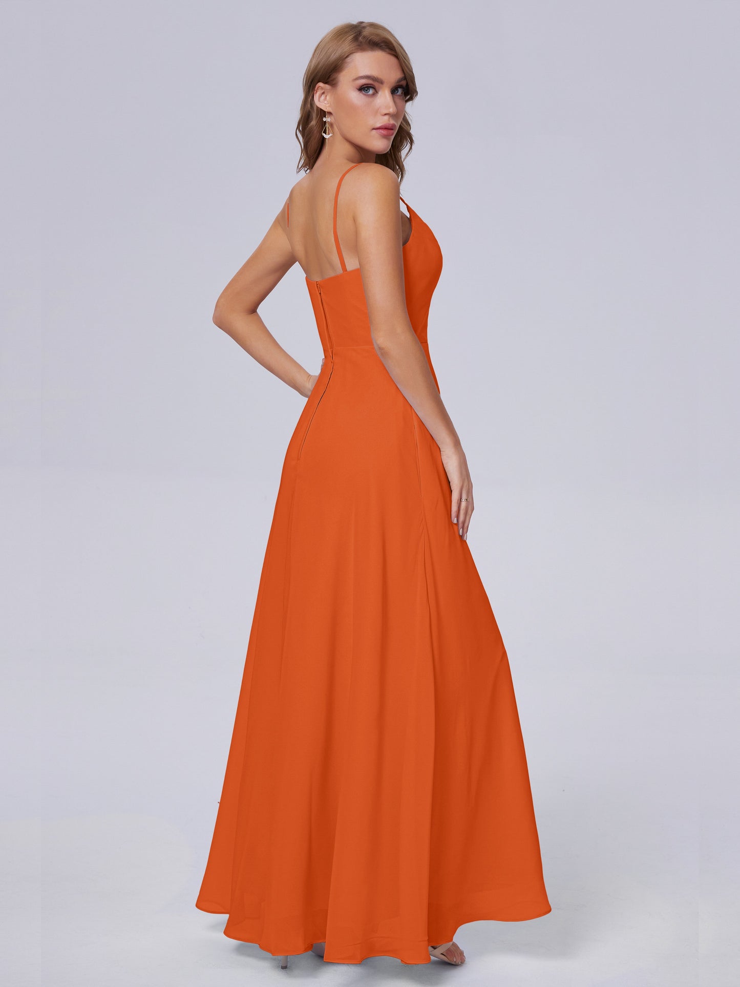 Reese Modest Split Chiffon Long Bridesmaid Dresses