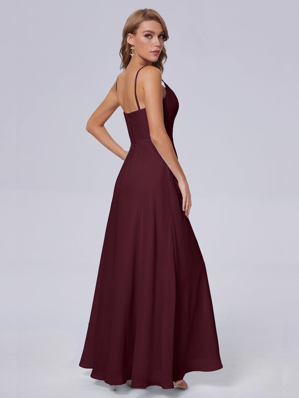 Reese Modest Split Chiffon Long Bridesmaid Dresses