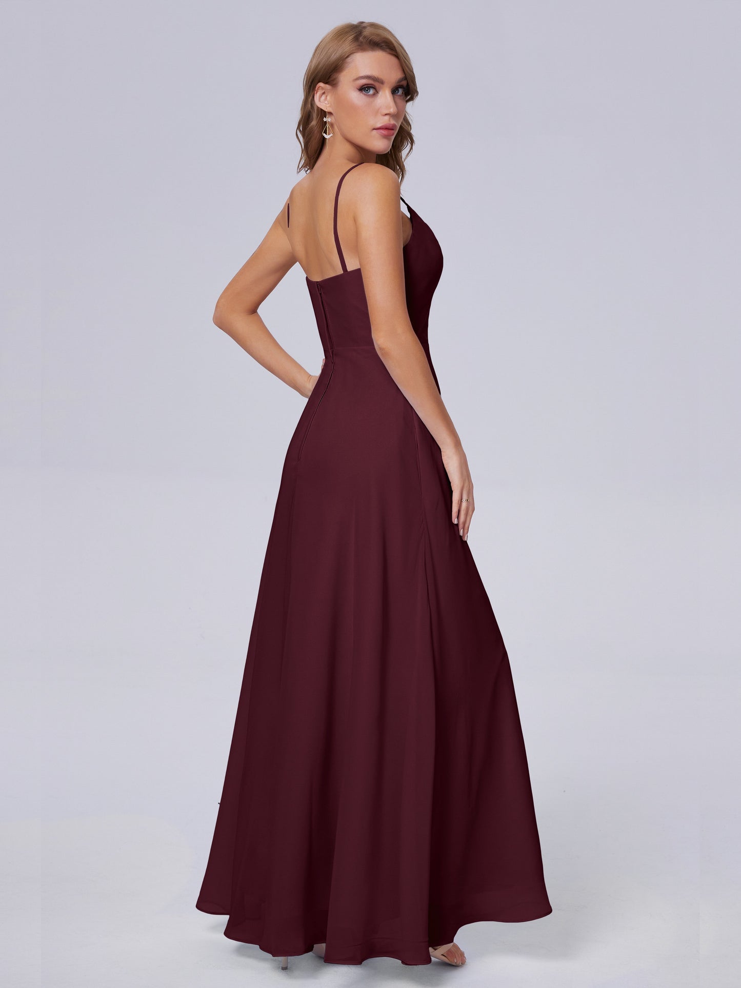 Reese Modest Split Chiffon Long Bridesmaid Dresses