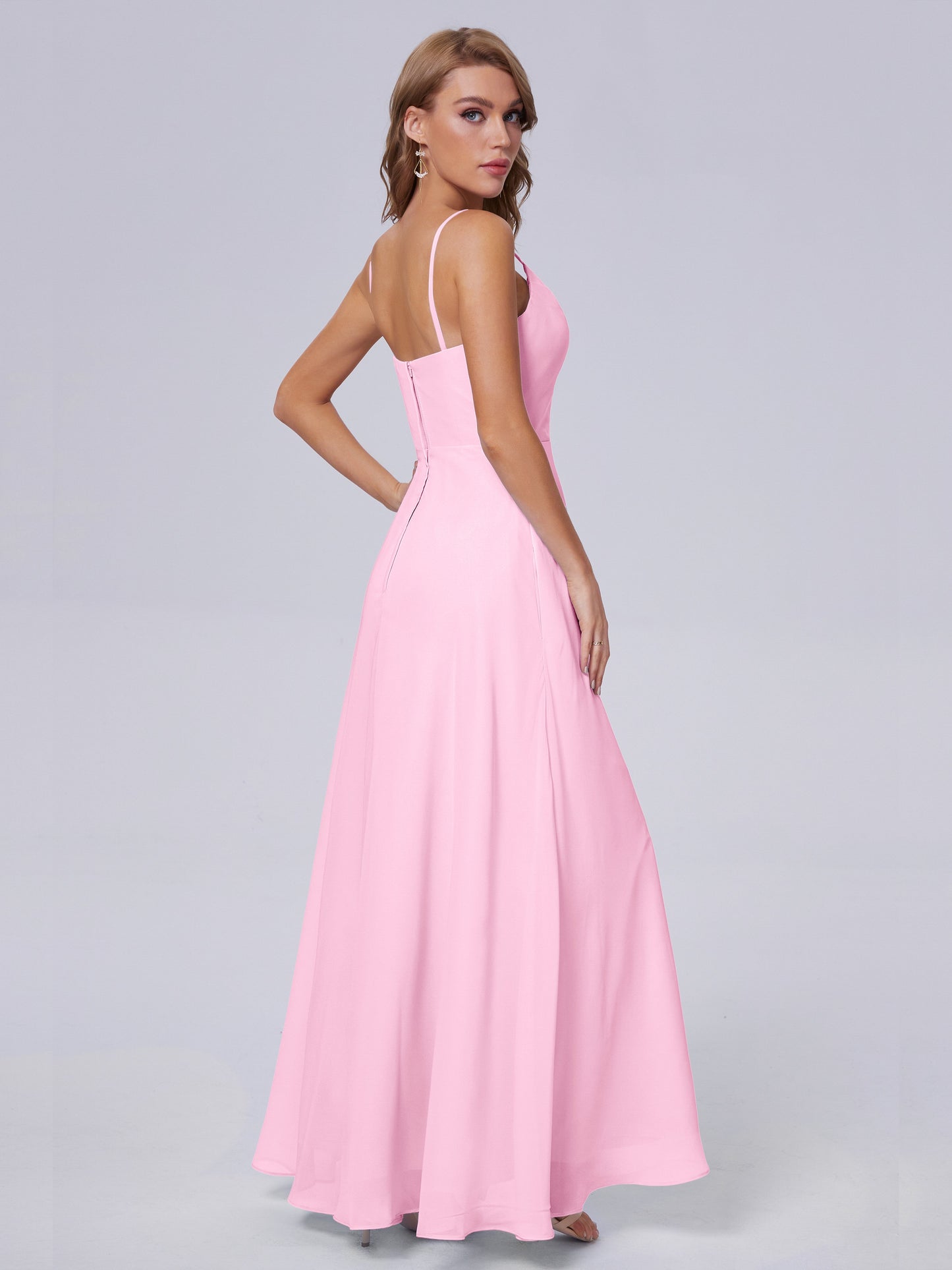 Reese Modest Split Chiffon Long Bridesmaid Dresses