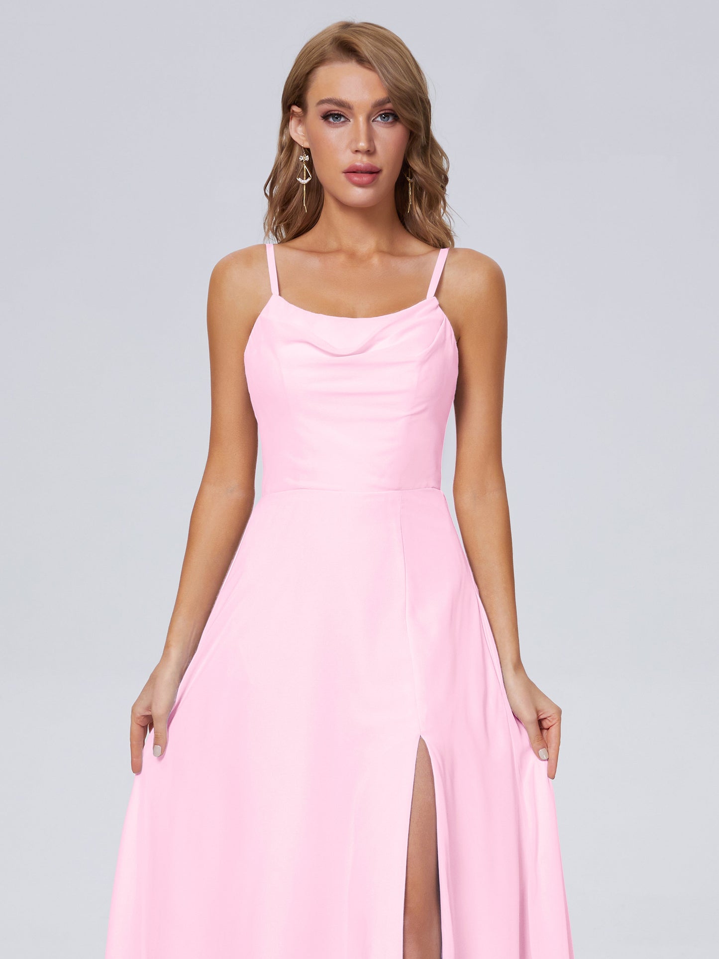 Reese Modest Split Chiffon Long Bridesmaid Dresses