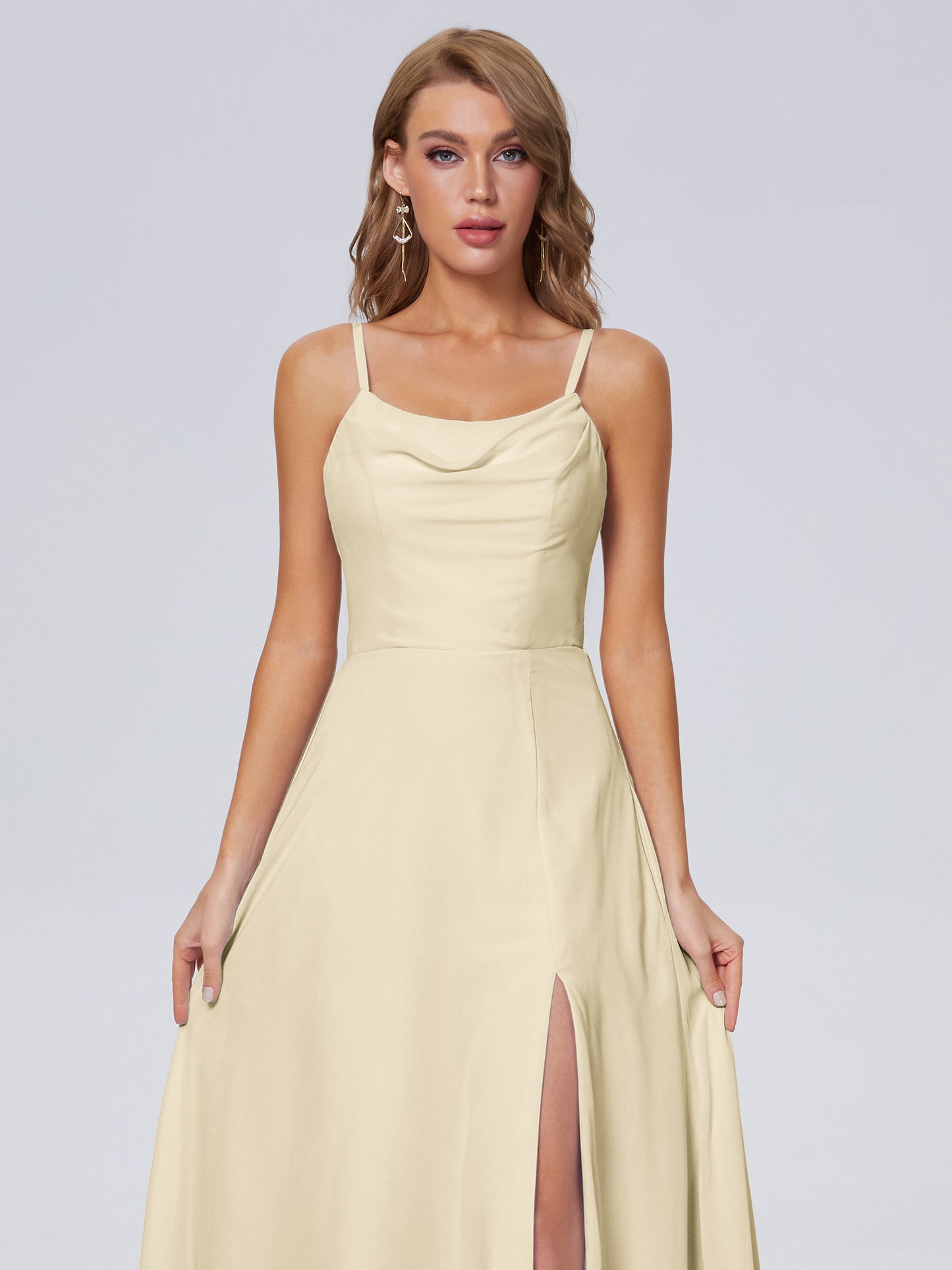 Reese Modest Split Chiffon Long Bridesmaid Dresses