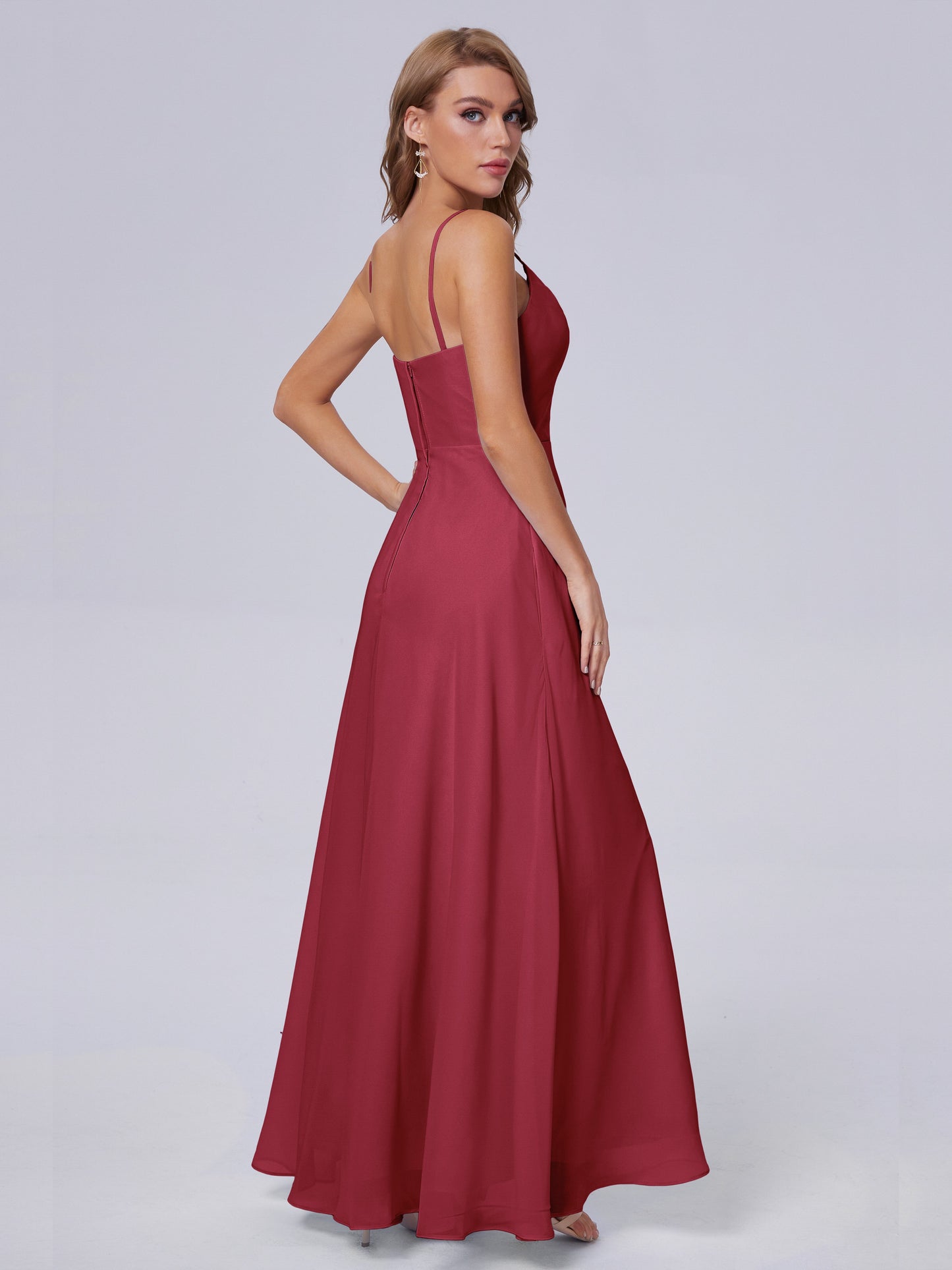 Reese Modest Split Chiffon Long Bridesmaid Dresses