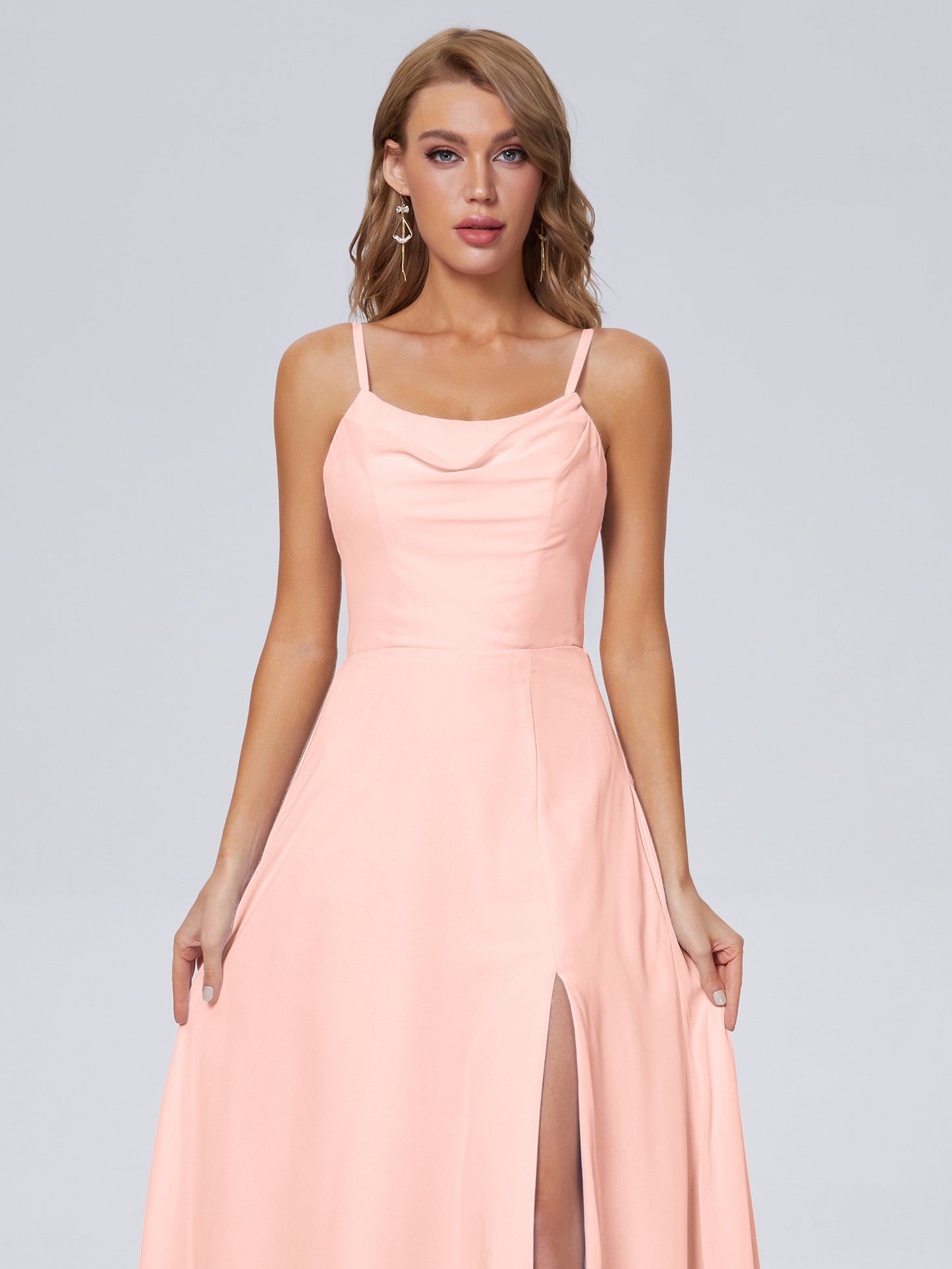 Reese Modest Split Chiffon Long Bridesmaid Dresses