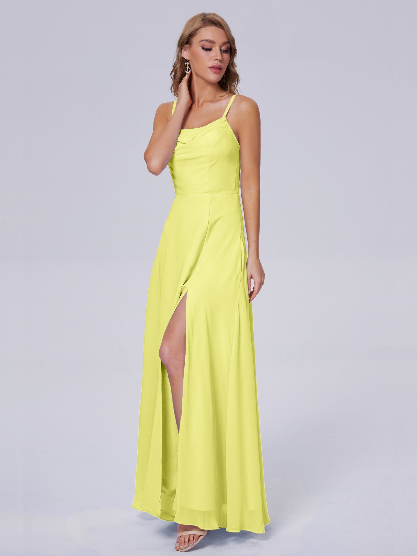 Reese Modest Split Chiffon Long Bridesmaid Dresses
