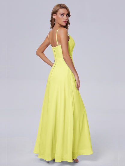 Reese Modest Split Chiffon Long Bridesmaid Dresses