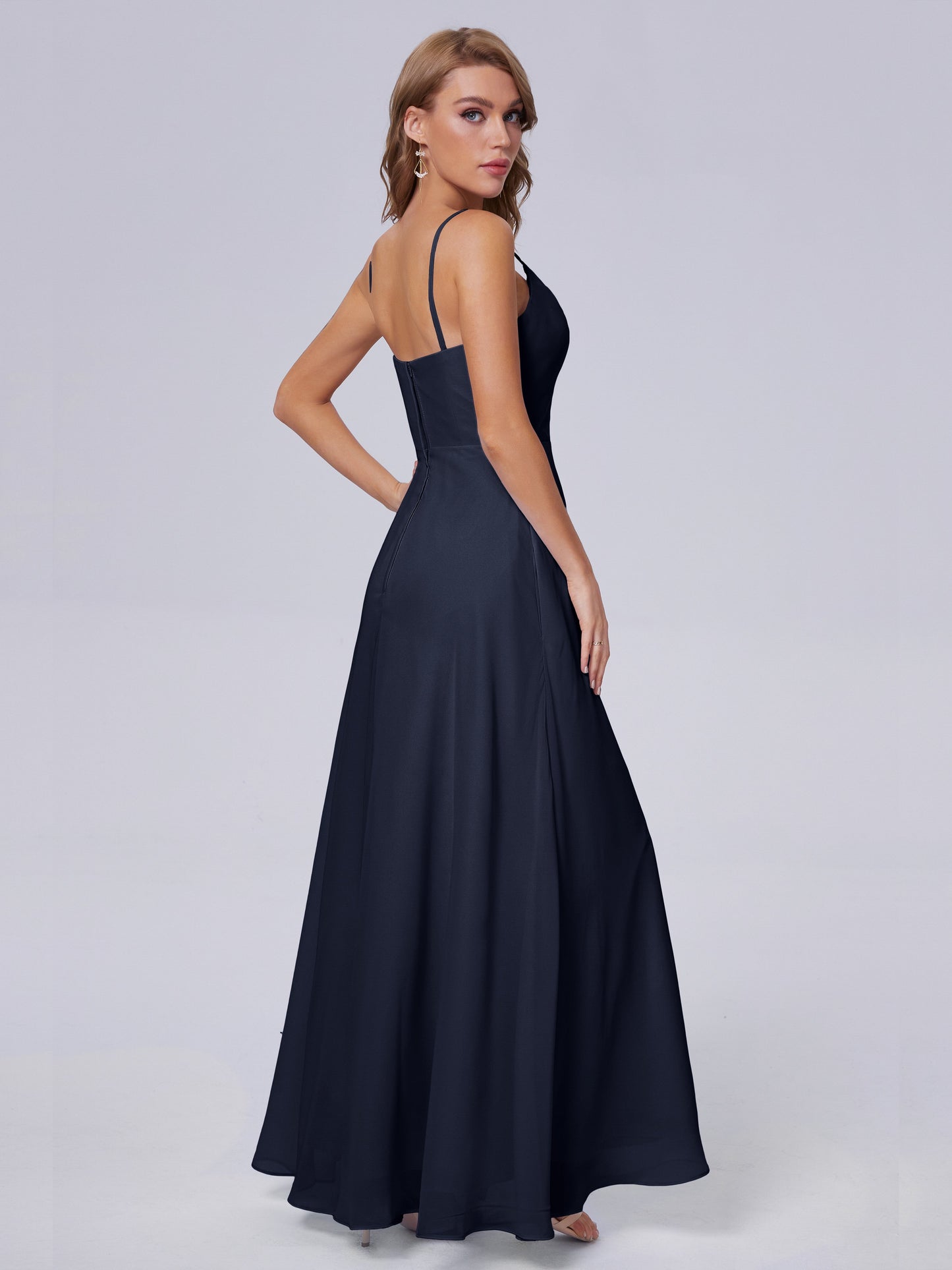 Reese Modest Split Chiffon Long Bridesmaid Dresses