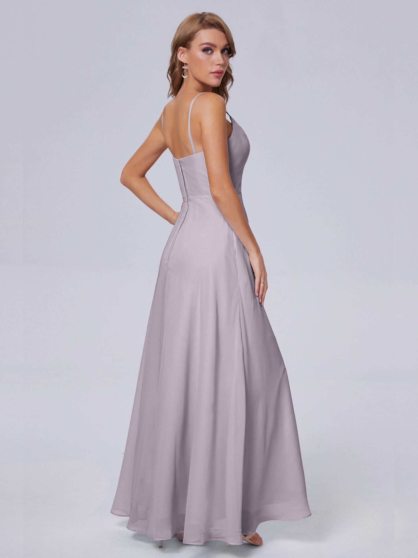 Reese Modest Split Chiffon Long Bridesmaid Dresses