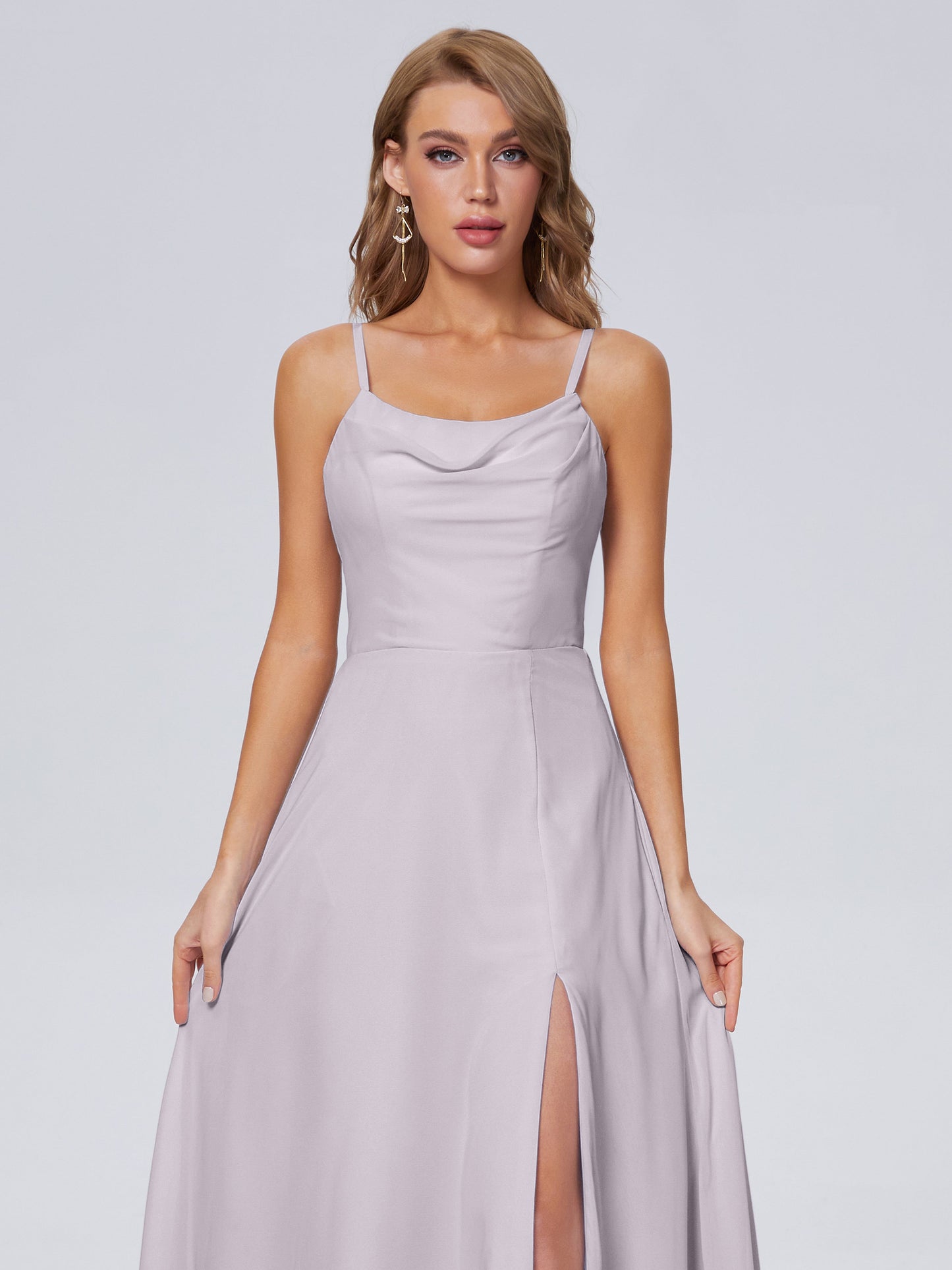 Reese Modest Split Chiffon Long Bridesmaid Dresses