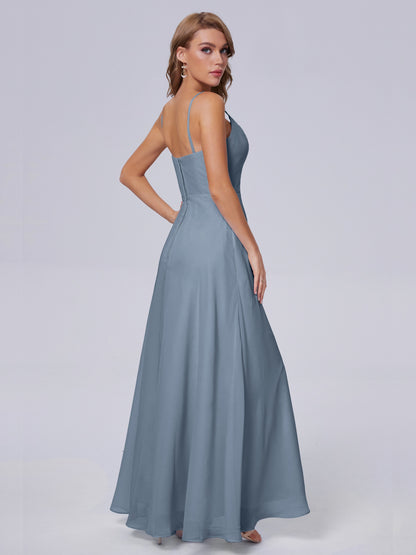 Reese Modest Split Chiffon Long Bridesmaid Dresses