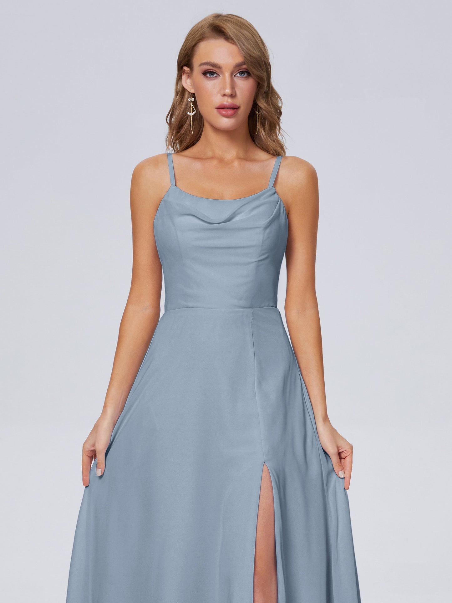 Reese Modest Split Chiffon Long Bridesmaid Dresses