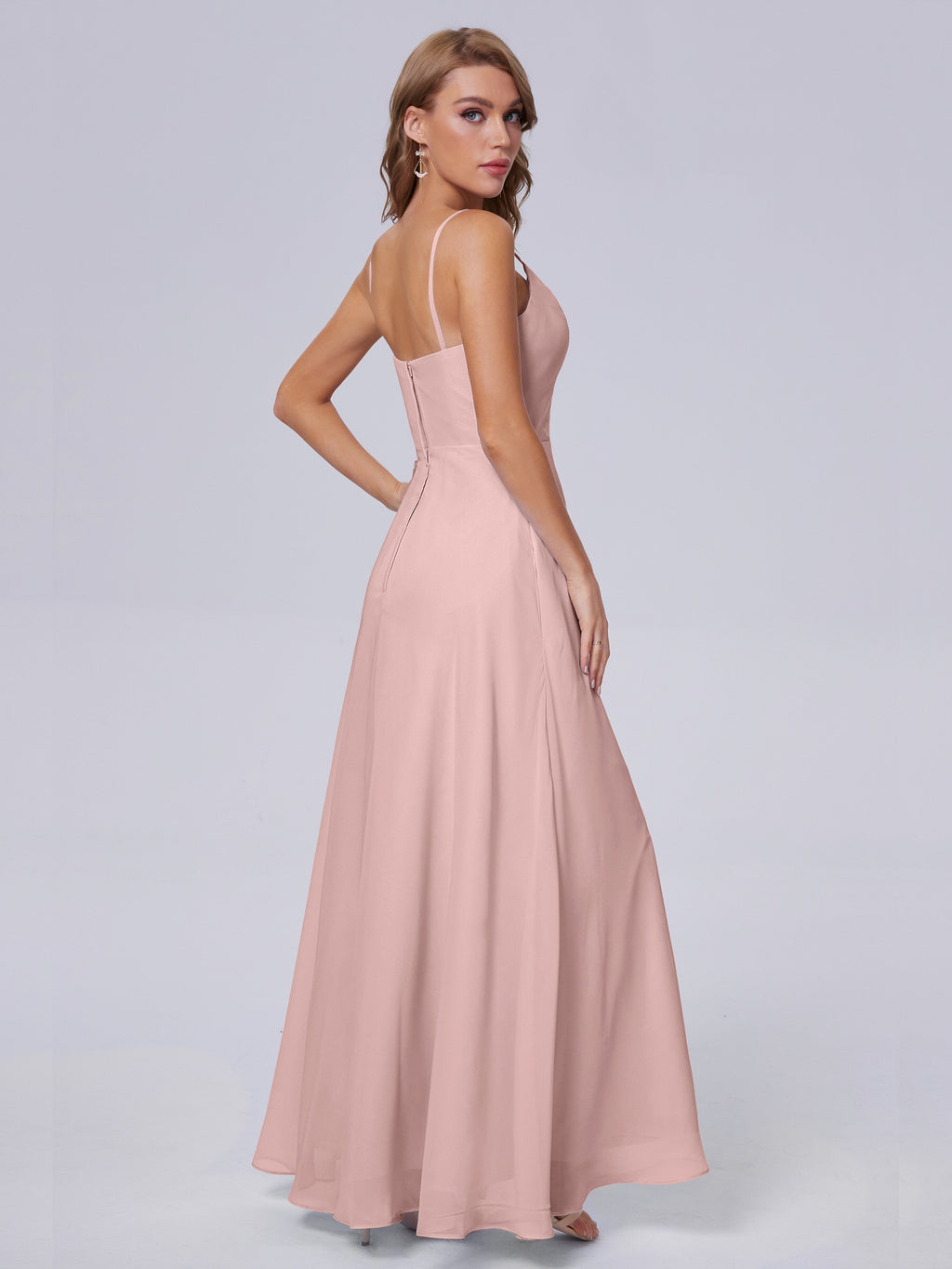 Reese Modest Split Chiffon Long Bridesmaid Dresses