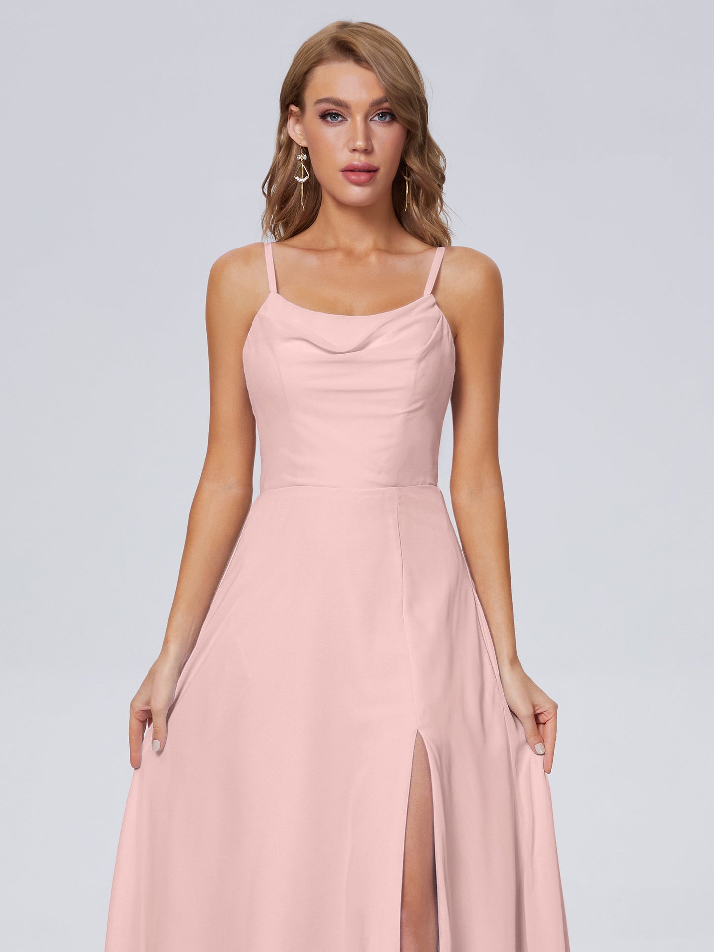 Reese Modest Split Chiffon Long Bridesmaid Dresses