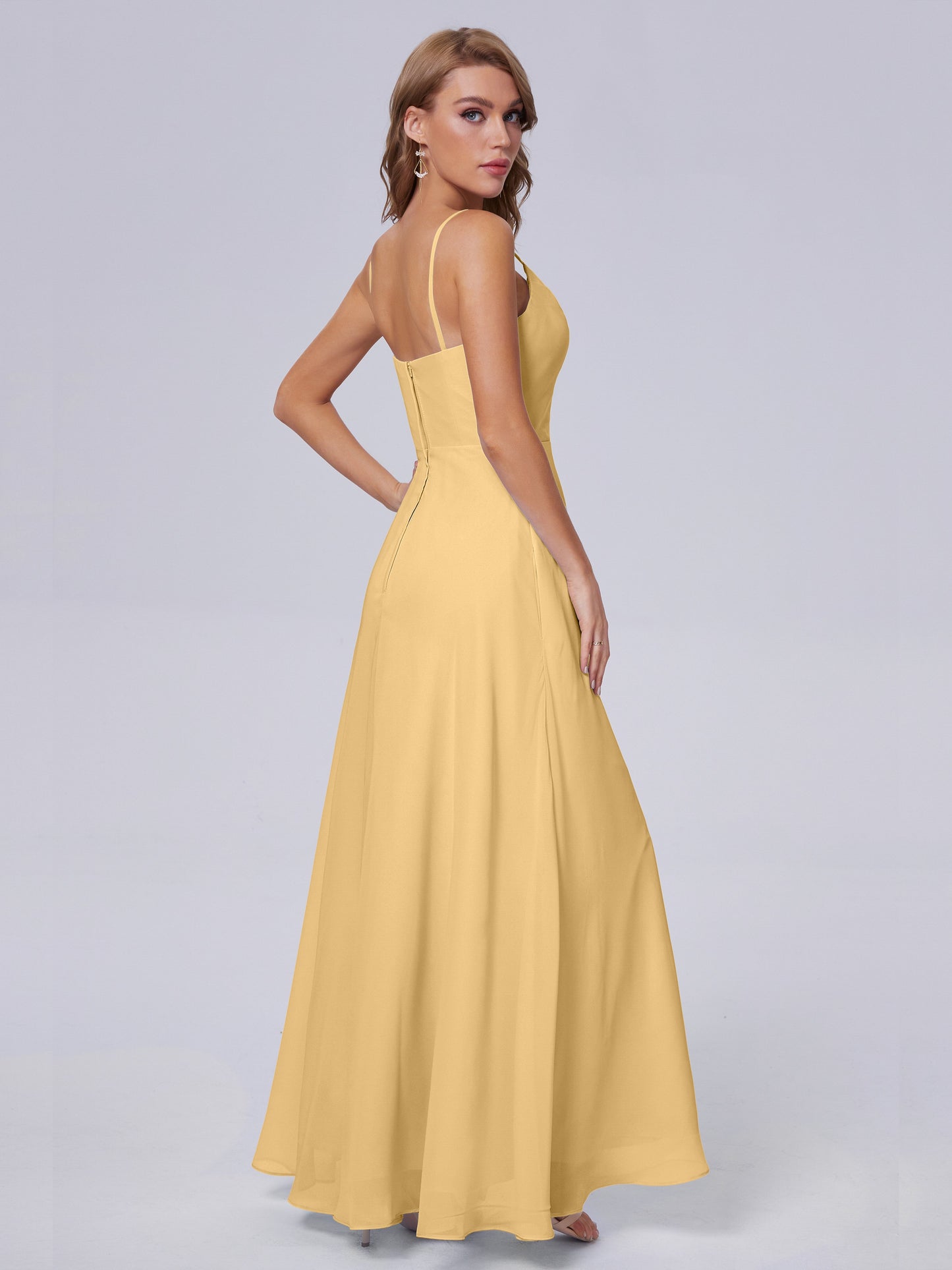 Reese Modest Split Chiffon Long Bridesmaid Dresses