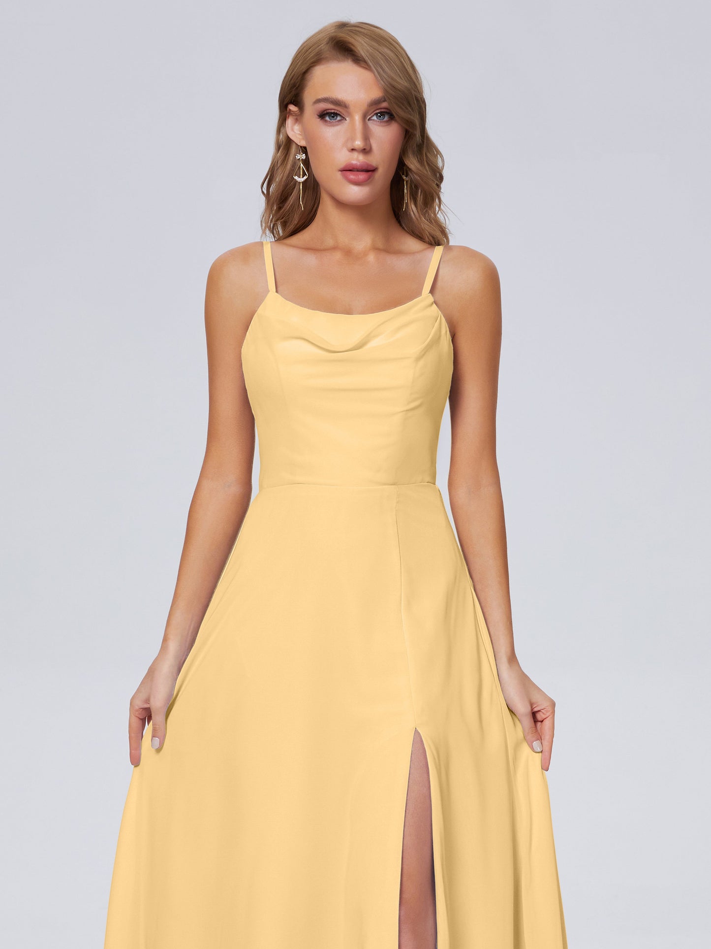 Reese Modest Split Chiffon Long Bridesmaid Dresses