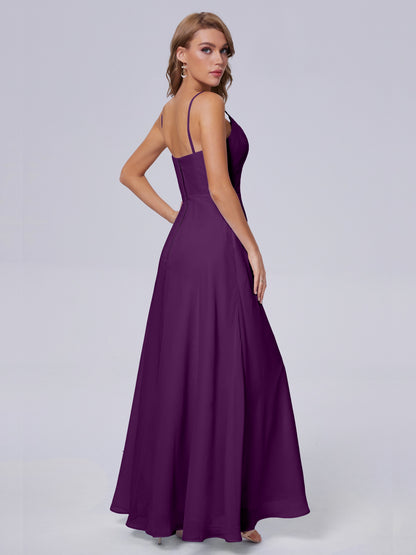Reese Modest Split Chiffon Long Bridesmaid Dresses