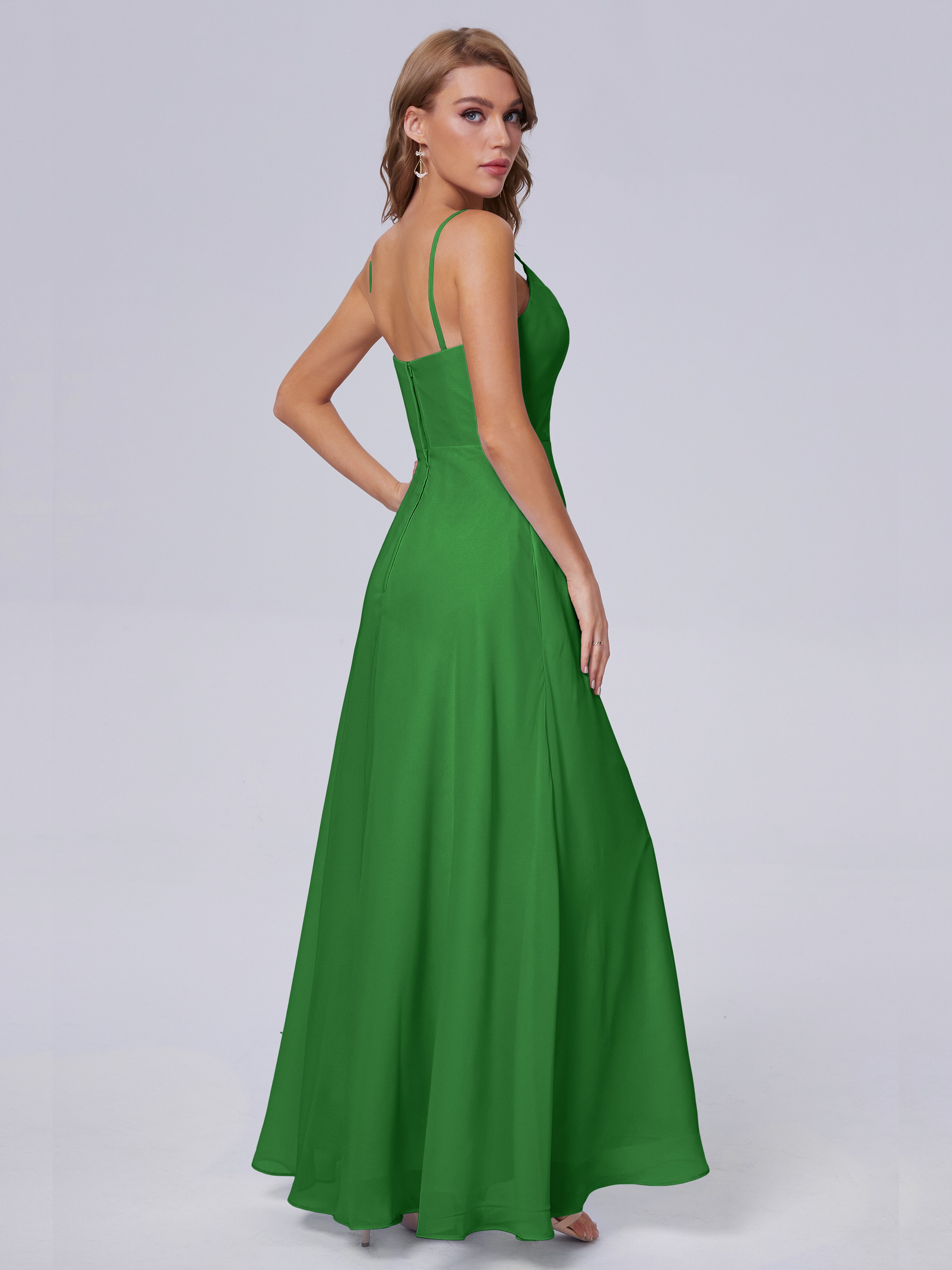 Reese Modest Split Chiffon Long Bridesmaid Dresses