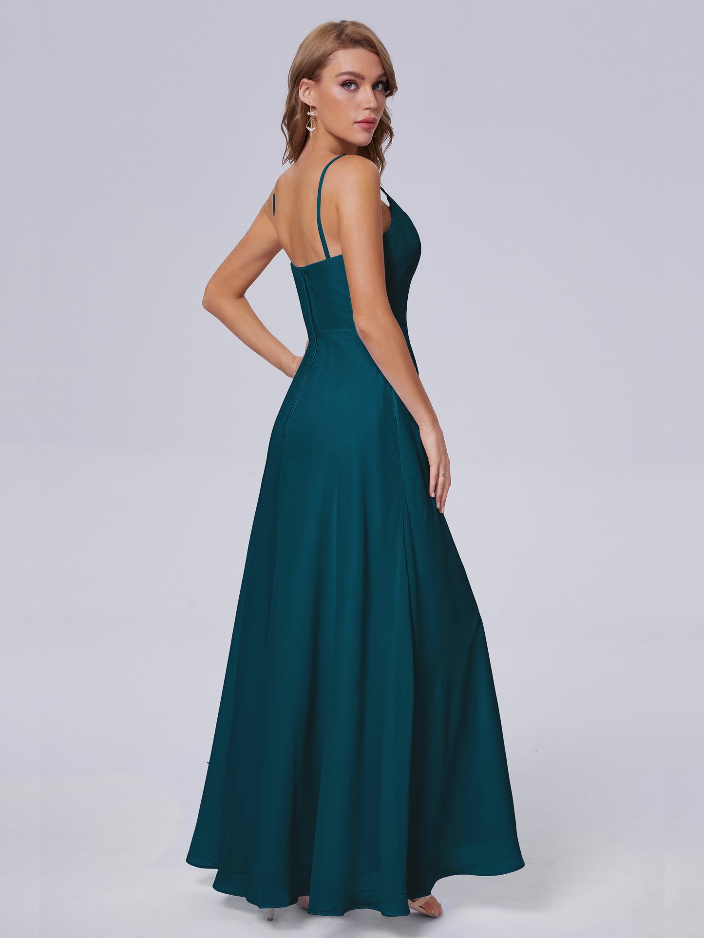 Reese Modest Split Chiffon Long Bridesmaid Dresses