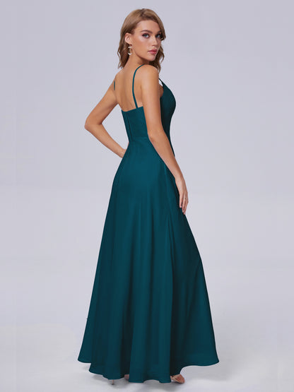 Reese Modest Split Chiffon Long Bridesmaid Dresses