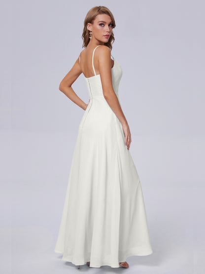 Reese Modest Split Chiffon Long Bridesmaid Dresses