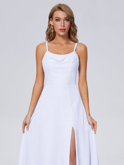 Reese Modest Split Chiffon Long Bridesmaid Dresses