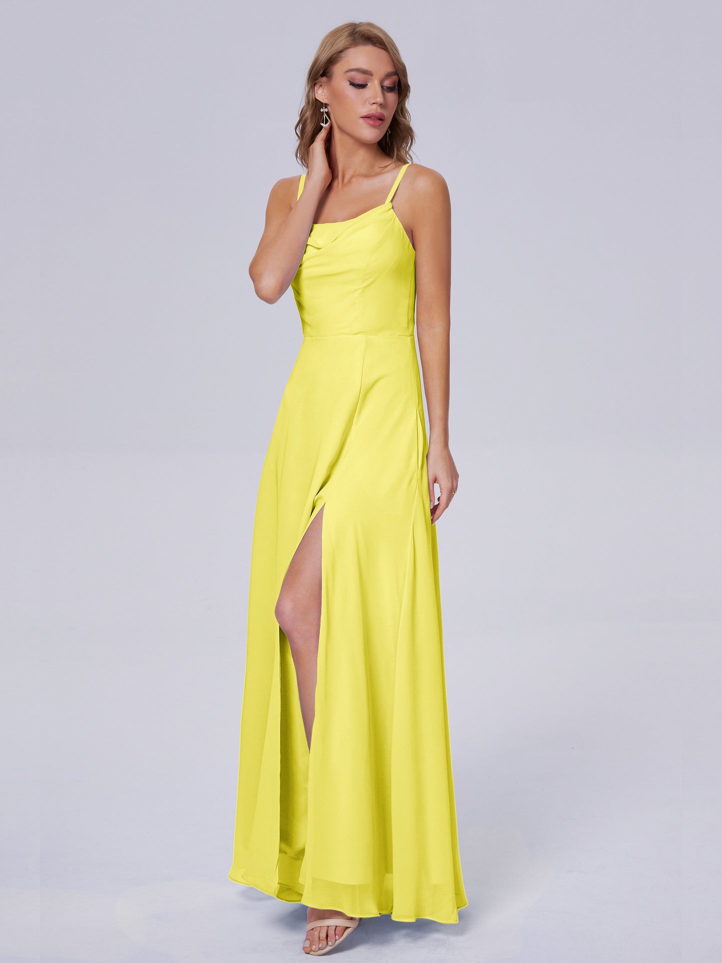 Reese Modest Split Chiffon Long Bridesmaid Dresses