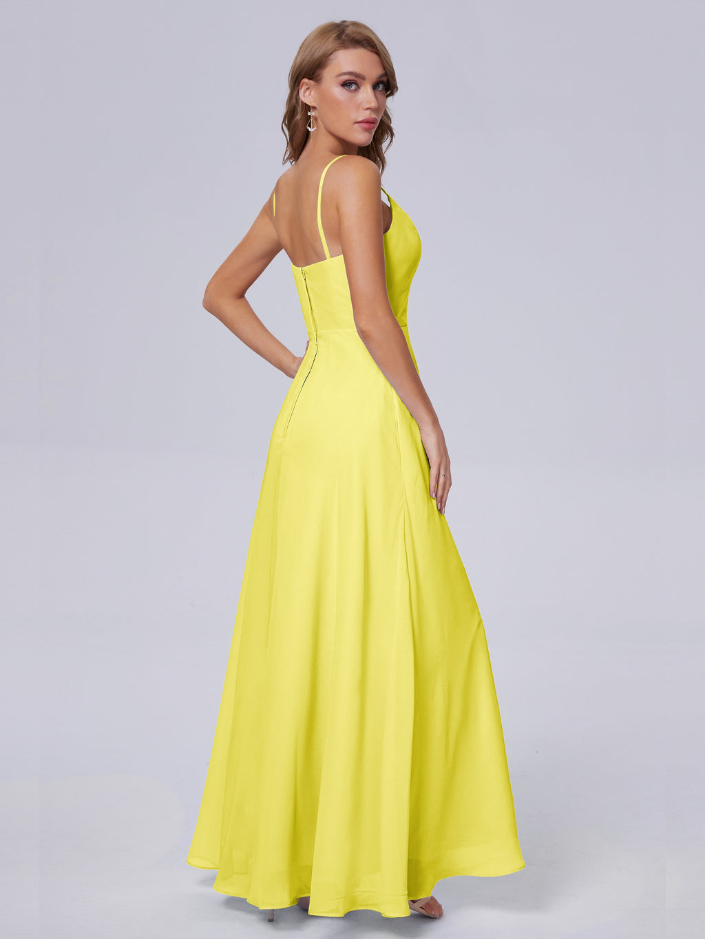 Reese Modest Split Chiffon Long Bridesmaid Dresses