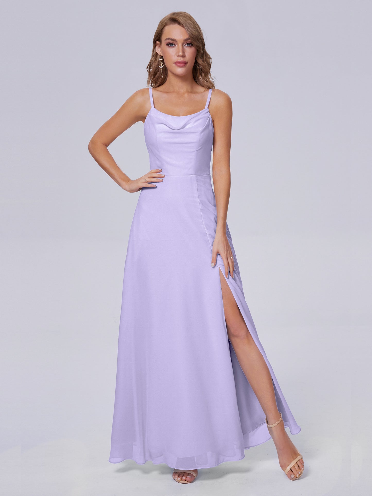 Reese Modest Split Chiffon Long Bridesmaid Dresses