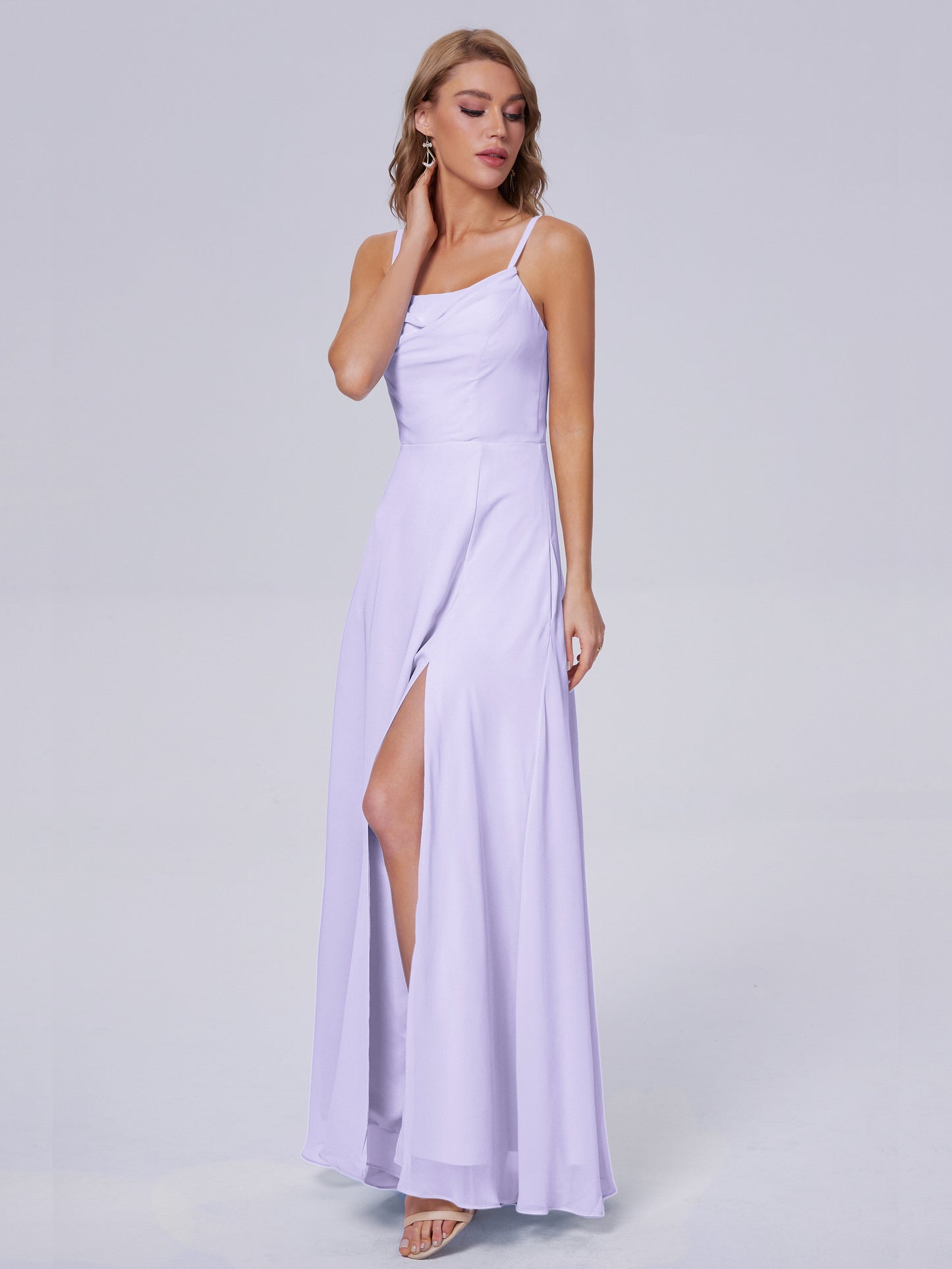 Reese Modest Split Chiffon Long Bridesmaid Dresses