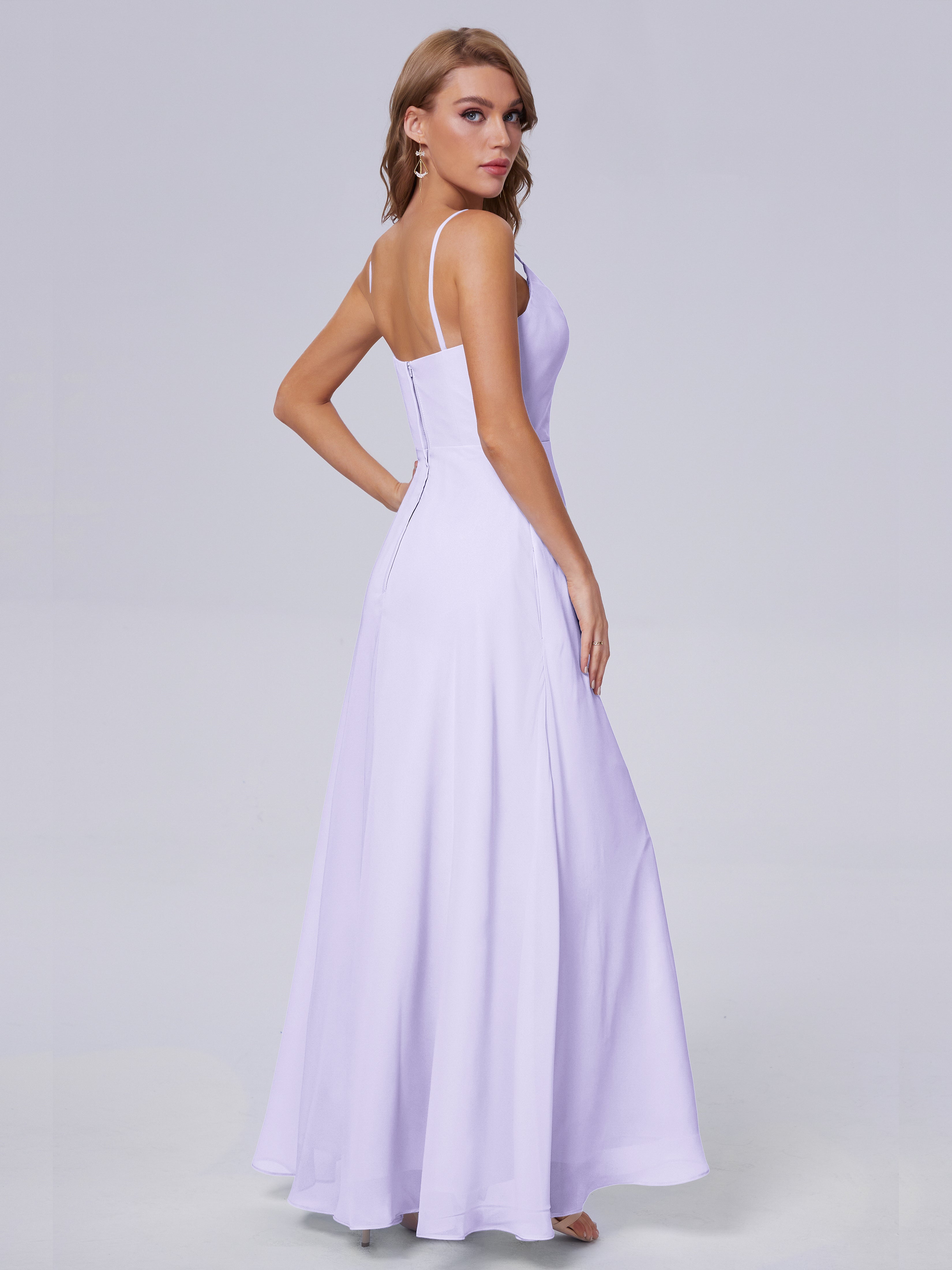 Reese Modest Split Chiffon Long Bridesmaid Dresses
