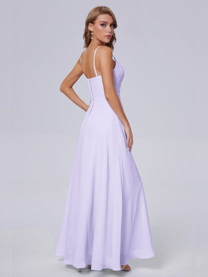 Reese Modest Split Chiffon Long Bridesmaid Dresses