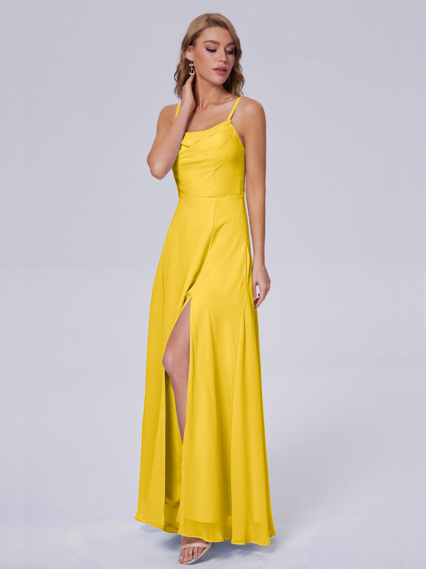 Reese Modest Split Chiffon Long Bridesmaid Dresses